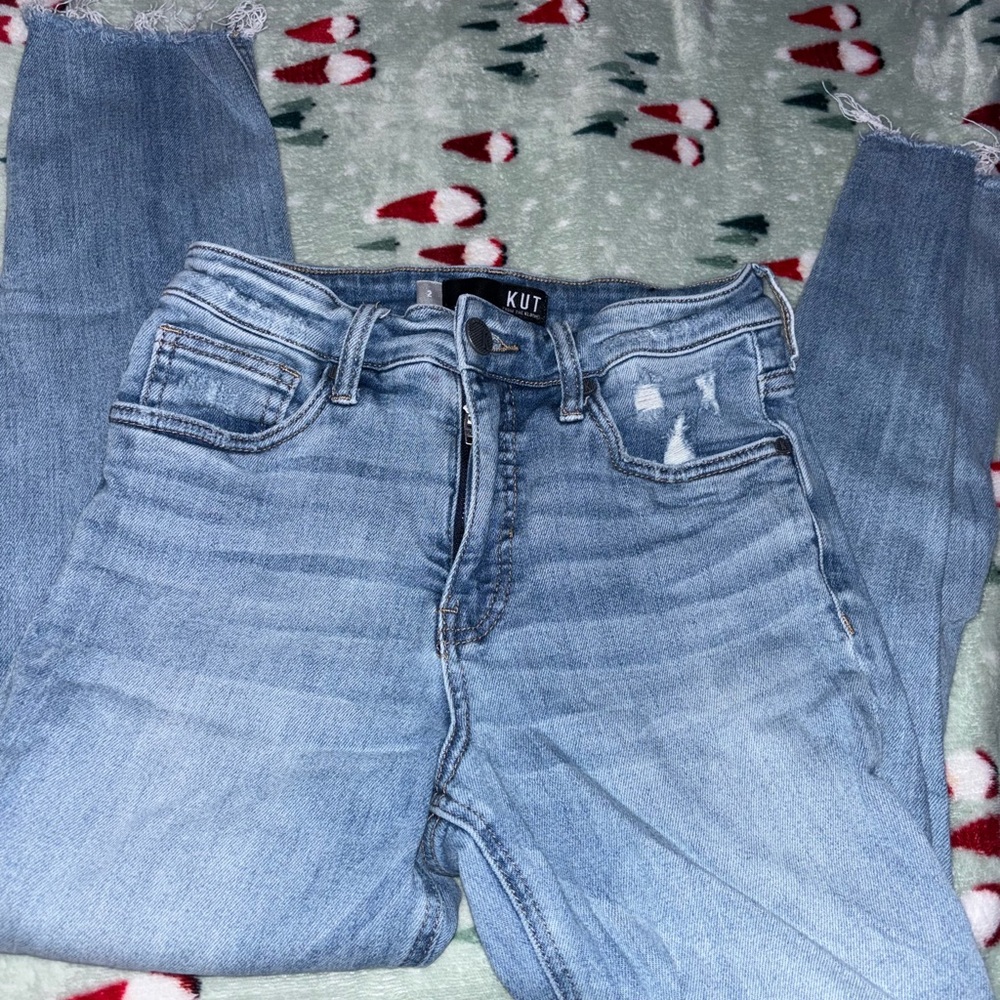 Kut from the Kloth Women's Distressed Light Blue Jeans